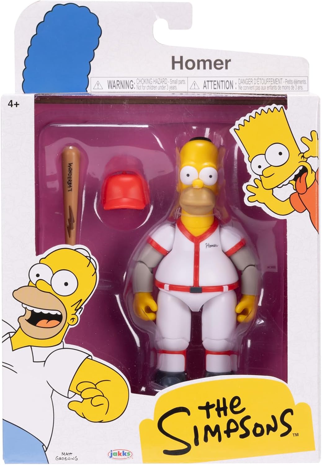 The Simpsons Baseball Homer with Baseball Bat & Removable Hat 5-Inch Action Figure