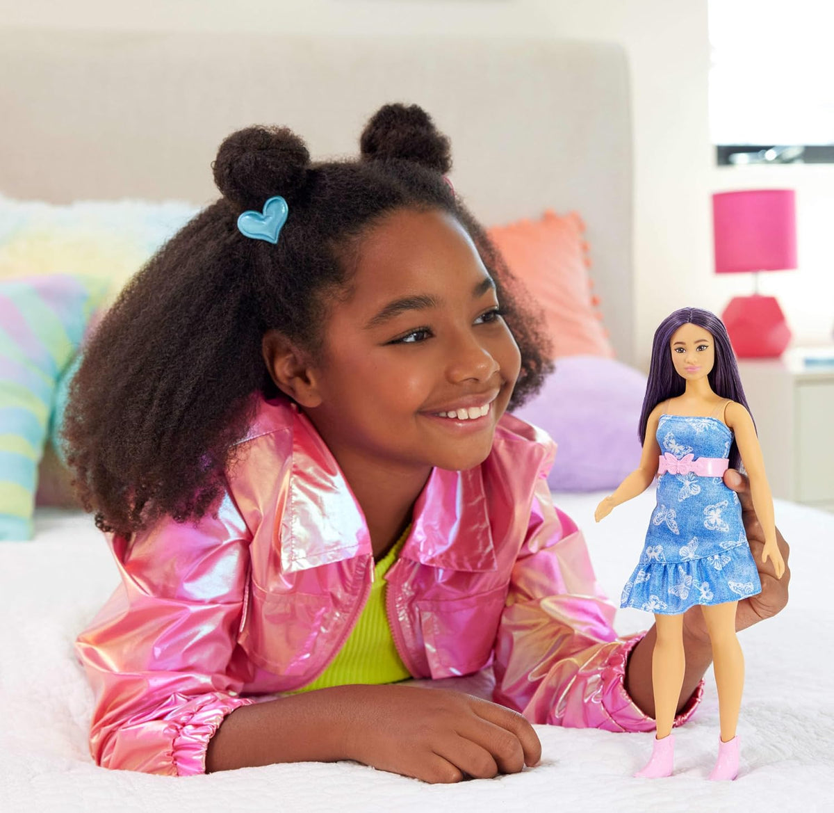 Barbie Fashionista #231 Denim Butterfly Print Dress