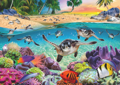 Race of the Baby Sea Turtles Puzzle 500 pc Large Format