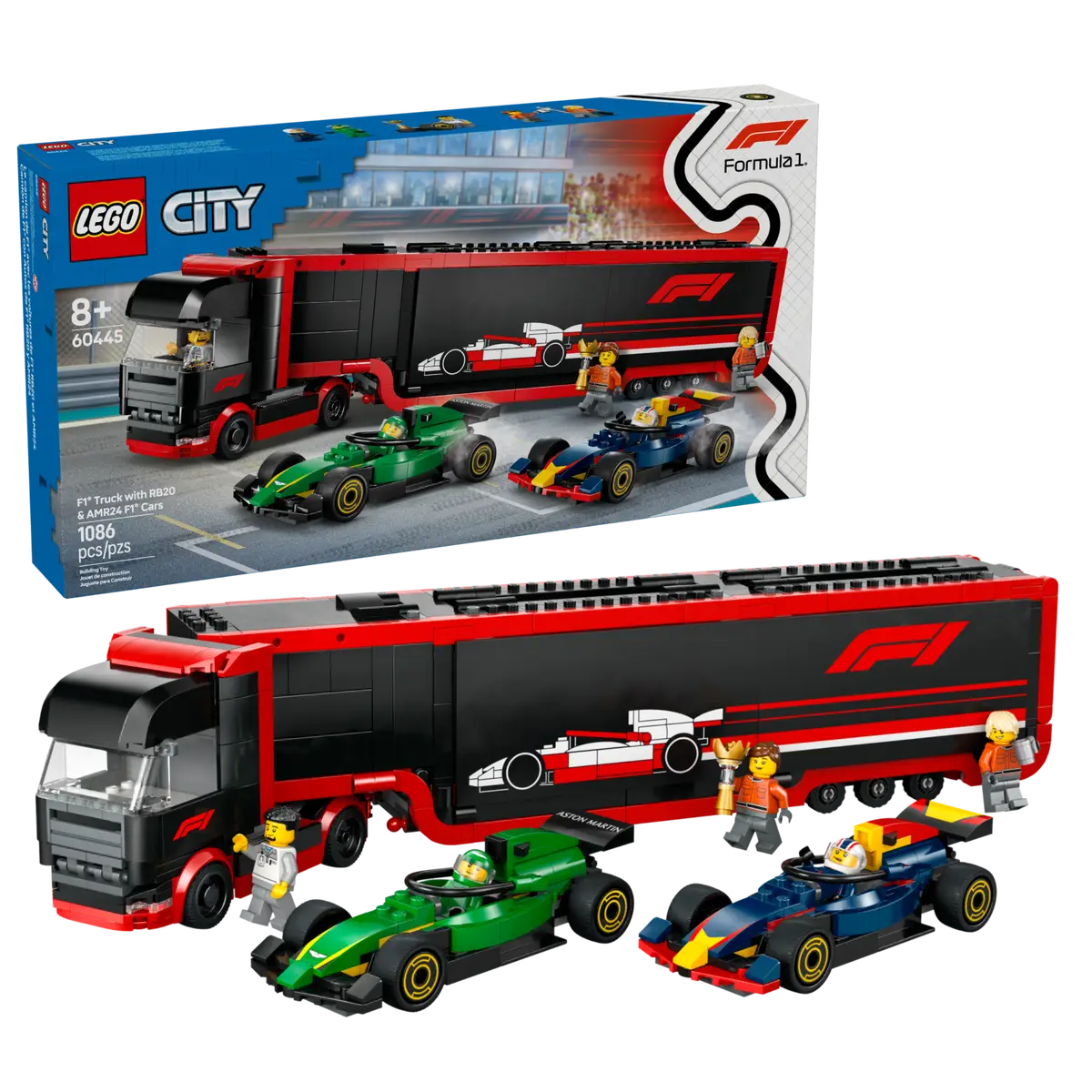 LEGO® City F1® Truck with RB20 & AMR24 F1® Cars (60445)