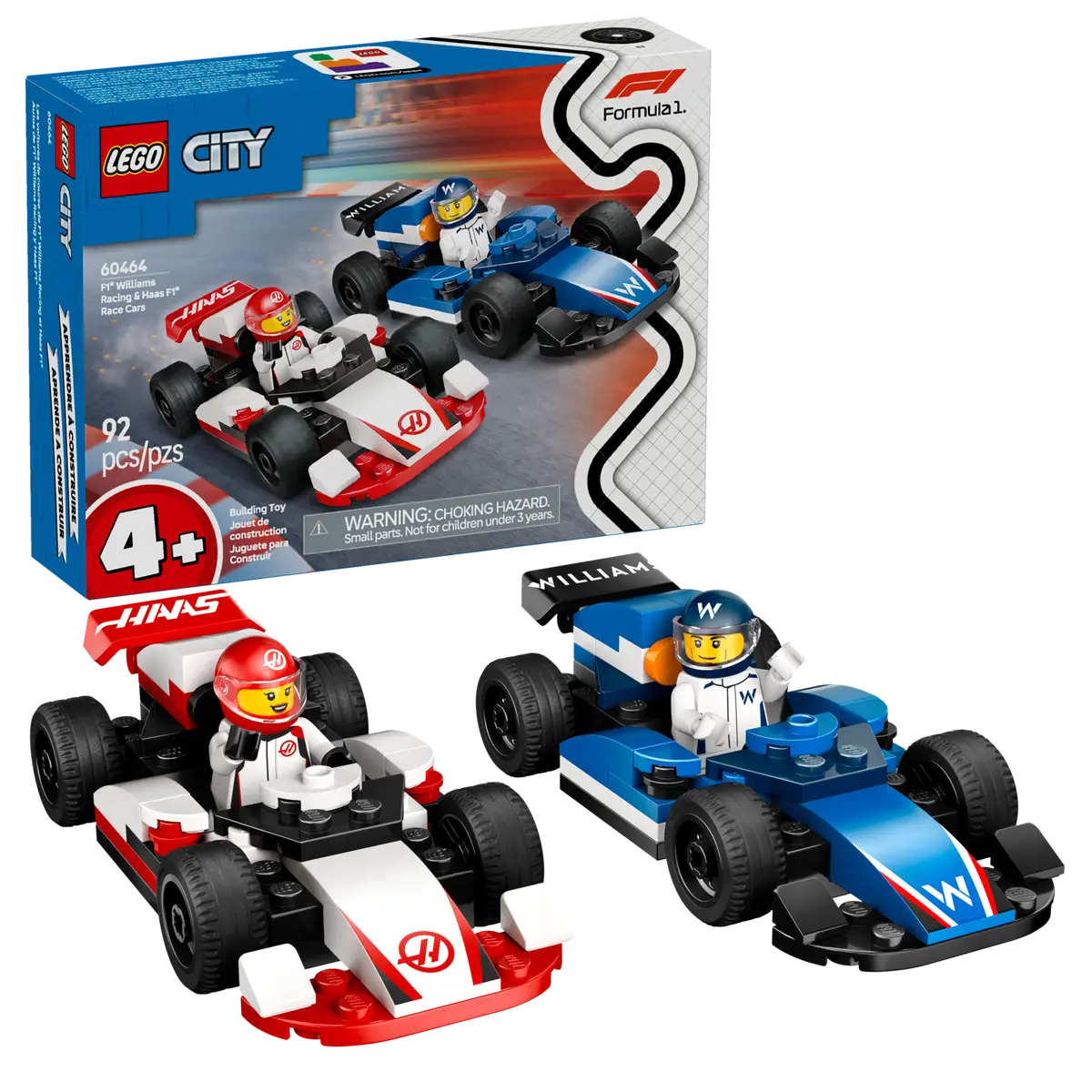LEGO® City F1® Williams Racing & Haas F1® Race Cars (60464)
