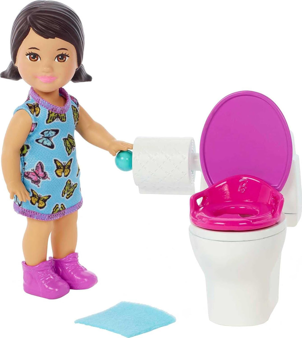Barbie Skipper Babysitter Potty Time Toilet with Brunette Doll
