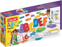 Quercetti Magnetic Uppercase Letters - 48 Piece Alphabet Magnet Set in Assorted Colors (Made in Italy)