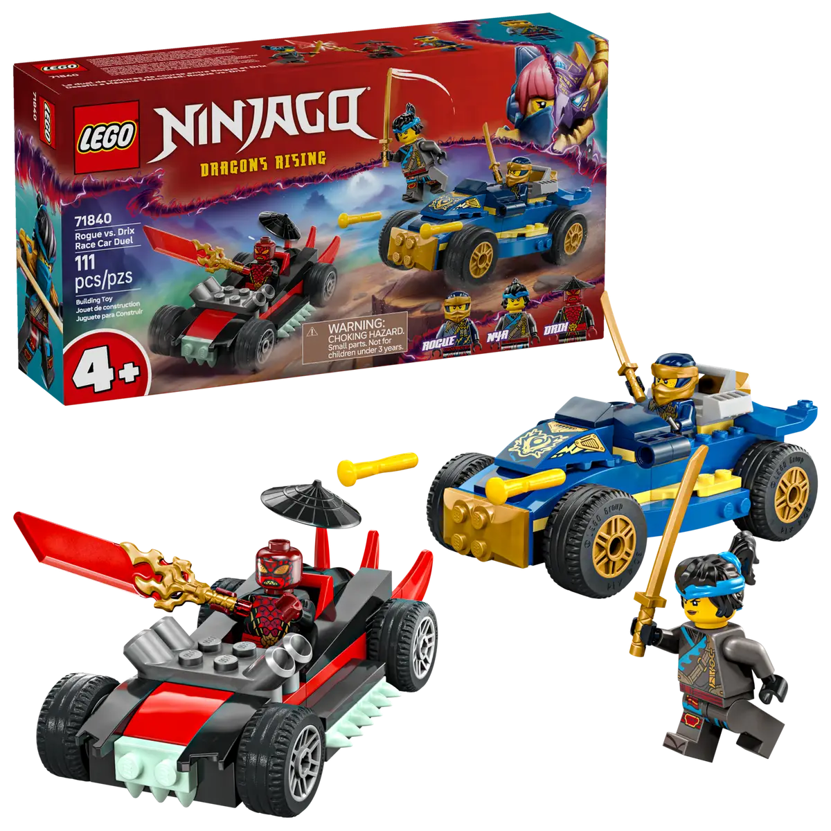 LEGO® NINJAGO® Rogue vs. Drix Race Car Duel 4+ (71840)