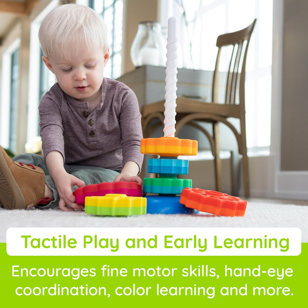 Fat Brain Toys SpinAgain, Baby Stacking & Spinning Toys