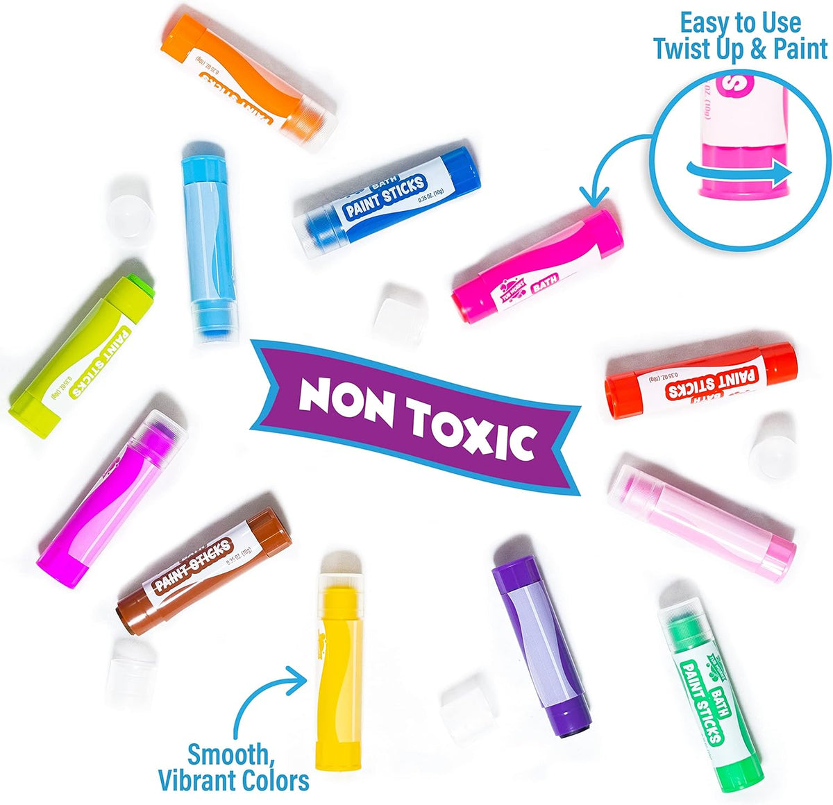 Tub Works® Bath Paint Sticks Bath Toy 12pk