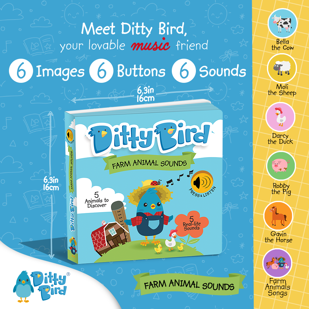 Ditty Bird Farm Animal | Baby Sound Book Farm