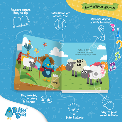 Ditty Bird Farm Animal | Baby Sound Book Farm
