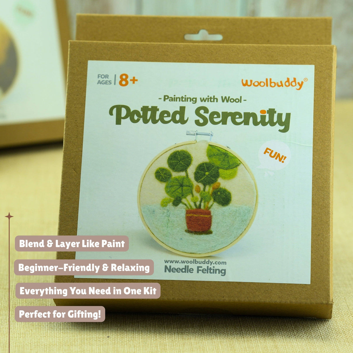 Wool Painting Kit: Potted Serenity Plant
